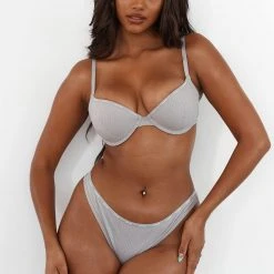 Lounge Underwear So Soft Ribbed T-Shirt Bra (Set) - Grey