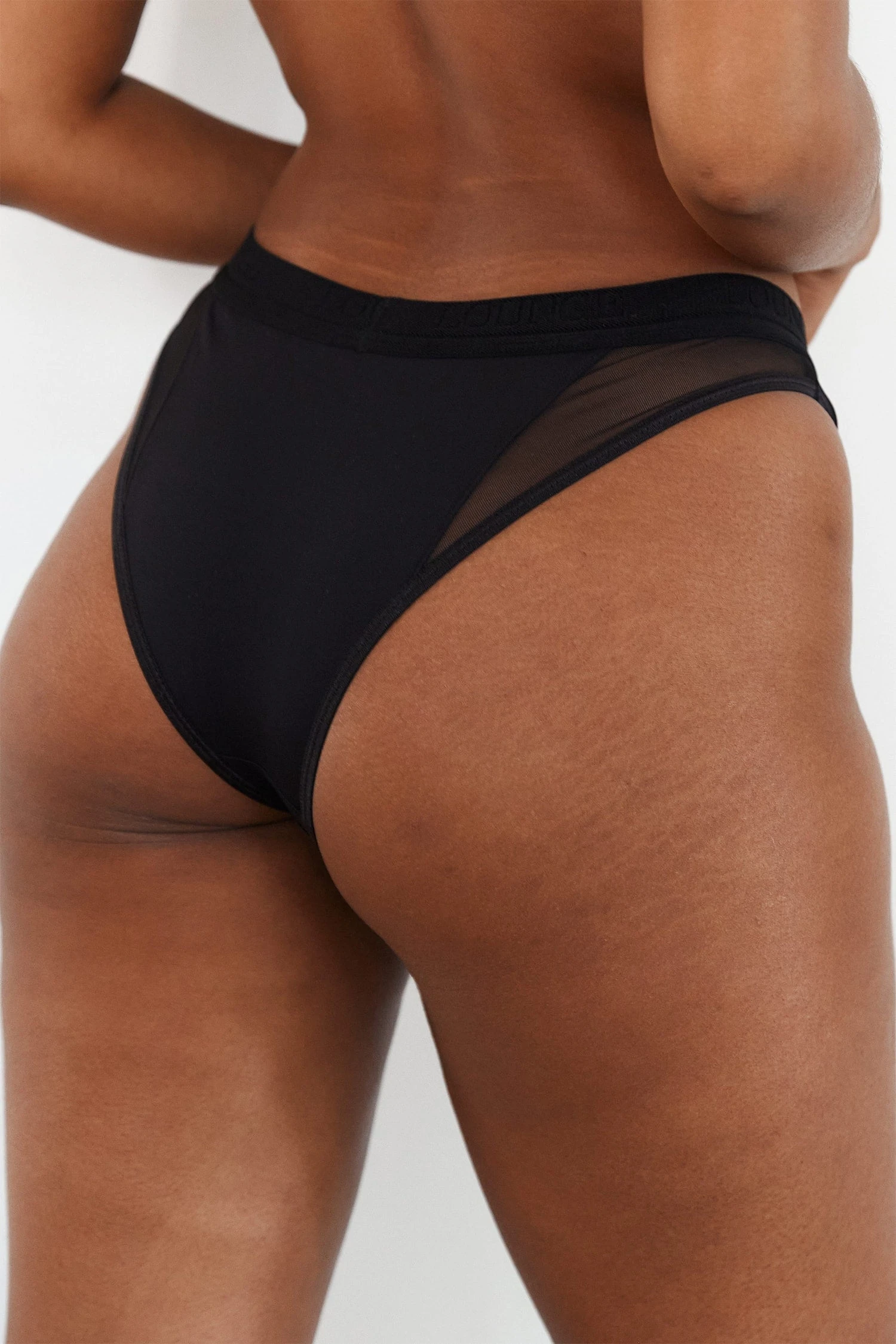Lounge Underwear String Und Slip Contour Mesh Briefs - Black 4 Lounge Underwear String Und Slip Contour Mesh Briefs - Black