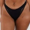 Lounge Underwear String Und Slip Contour Mesh Thong - Black 1 Lounge Underwear String Und Slip Contour Mesh Thong - Black