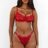 Lounge Underwear Blossom Balcony Bra (Set) - Maroon Bestsellers