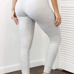 Lounge Underwear Ribbed High Waisted Leggings - Frost Leggings Sets