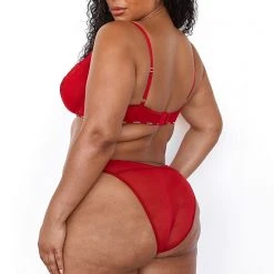 Lounge Underwear Illustration Balcony Bra (Set) - Maroon 28 Lounge Underwear Illustration Balcony Bra (Set) - Maroon