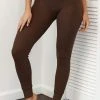 Lounge Underwear Ribbed High Waisted Leggings - Chocolate Leggings Sets 2 Lounge Underwear Ribbed High Waisted Leggings - Chocolate Leggings Sets