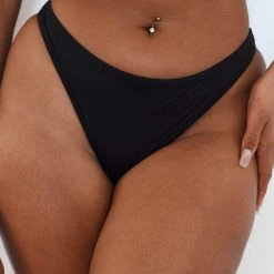 Lounge Underwear String Und Slip Sleek Mindful Thong - Black