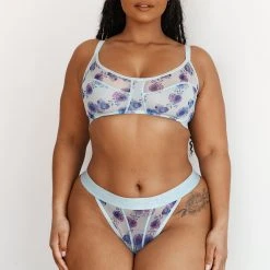 Lounge Underwear Floral Mesh Bra (Set) - Blue Bügel-BH Sets 14 Lounge Underwear Floral Mesh Bra (Set) - Blue Bügel-BH Sets
