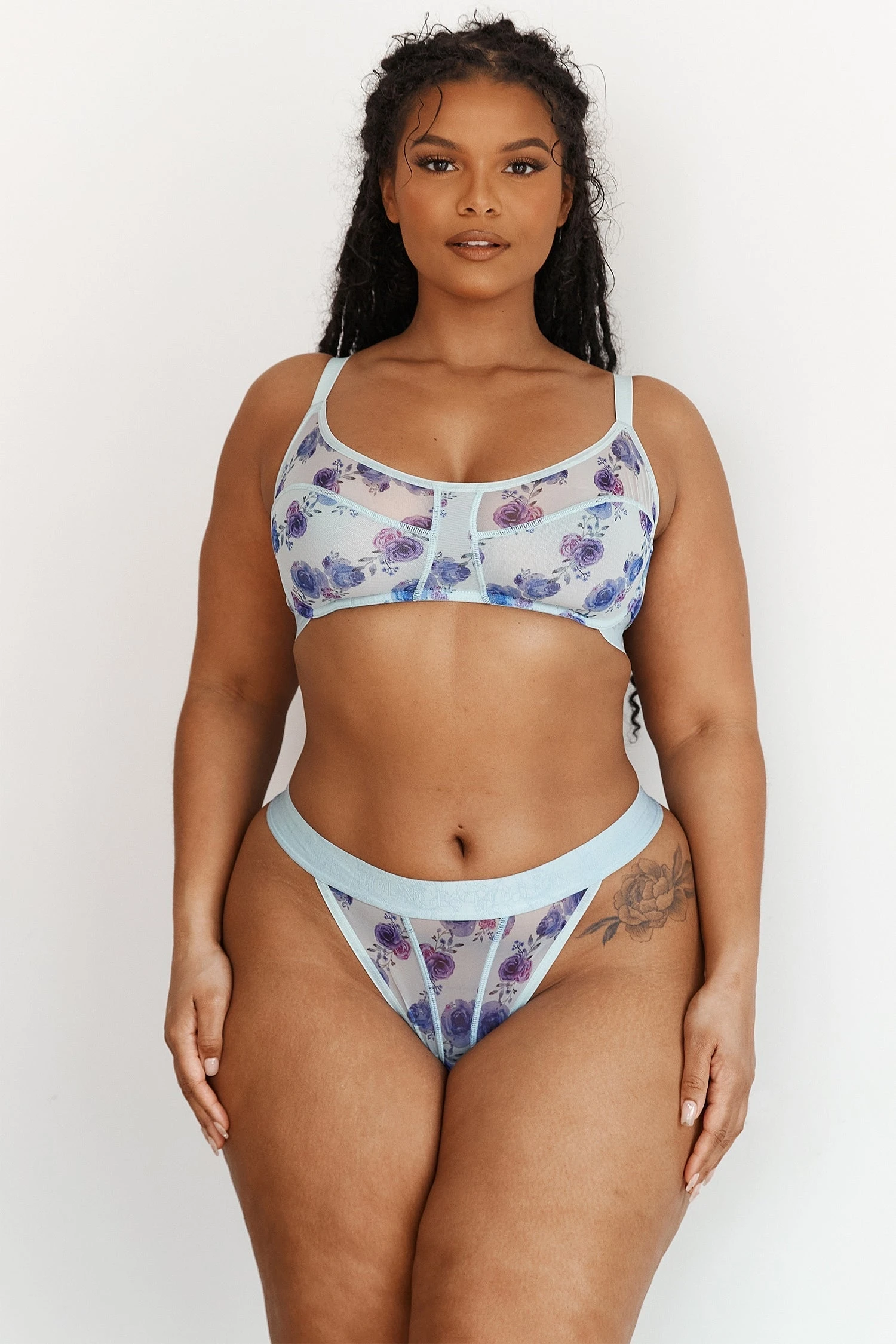Lounge Underwear Floral Mesh Bra (Set) - Blue Bügel-BH Sets 7 Lounge Underwear Floral Mesh Bra (Set) - Blue Bügel-BH Sets