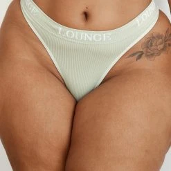 Lounge Underwear String Und Slip Seamless Thong - Olive