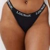 Lounge Underwear Bamboo Triangle Thong (Set) - All Black