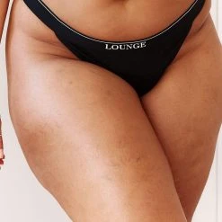 Lounge Underwear String Und Slip Bamboo Minimal Triangle Thong - Black