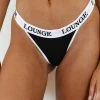 Lounge Underwear Bamboo Triangle Thong - Black 1 Lounge Underwear Bamboo Triangle Thong - Black