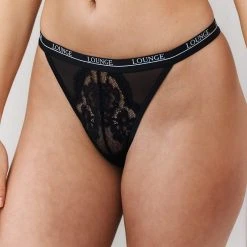 Lounge Underwear Blossom Balcony Thong - Black