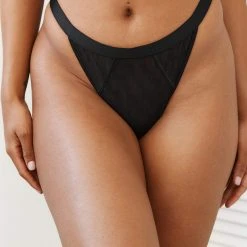 Lounge Underwear Bügel-BH Sets Chic Balcony Thong (Set) - Black