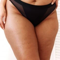 Lounge Underwear String Und Slip Contour Mesh Briefs - Black 12 Lounge Underwear String Und Slip Contour Mesh Briefs - Black