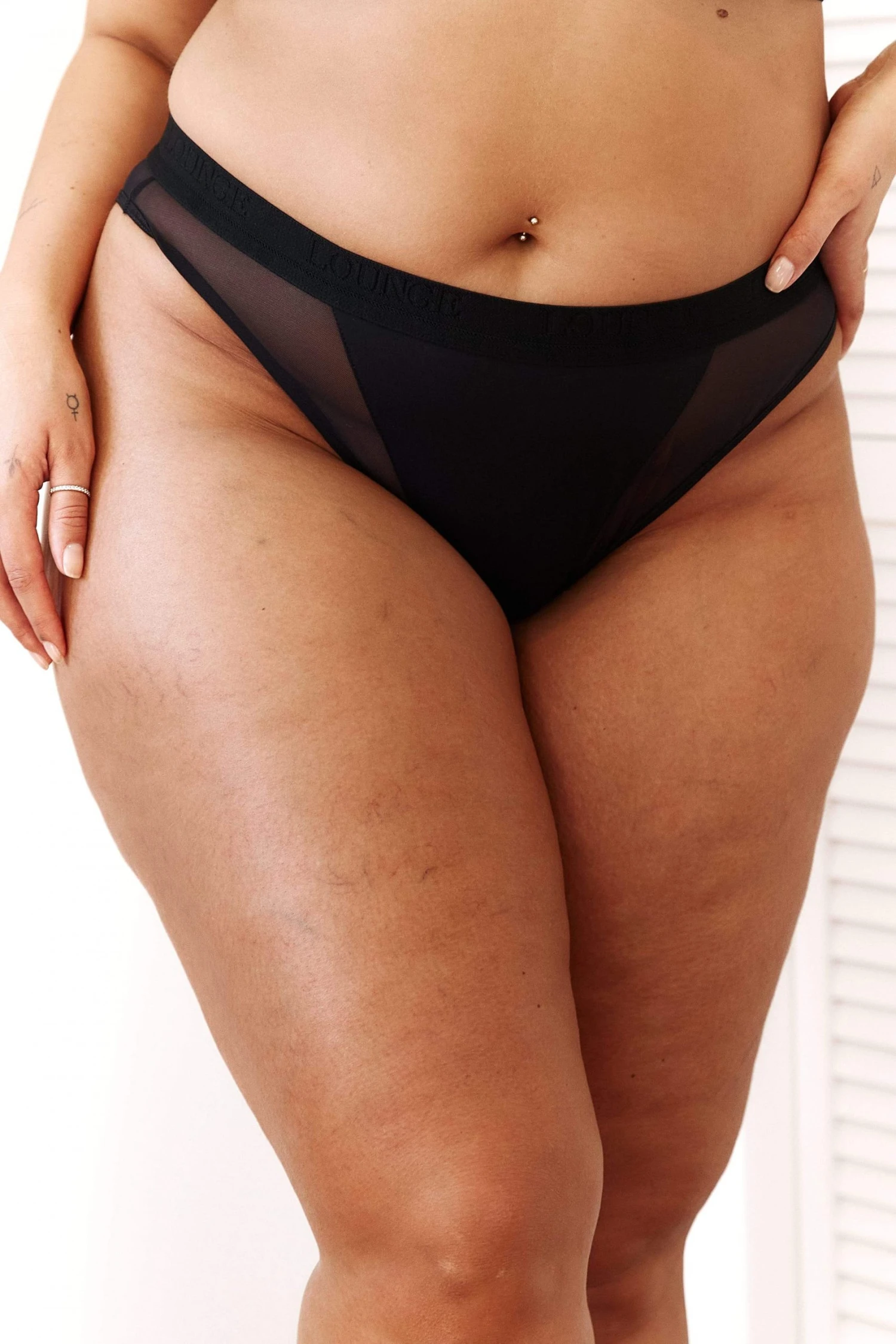 Lounge Underwear String Und Slip Contour Mesh Briefs - Black 6 Lounge Underwear String Und Slip Contour Mesh Briefs - Black