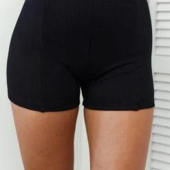 Lounge Underwear Essential Ribbed Shorts - Black