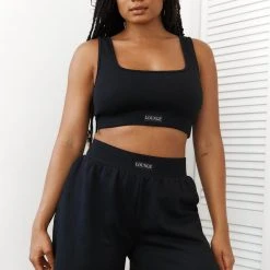 Lounge Underwear Essential Crop Top (Set) - Black 15 Lounge Underwear Essential Crop Top (Set) - Black