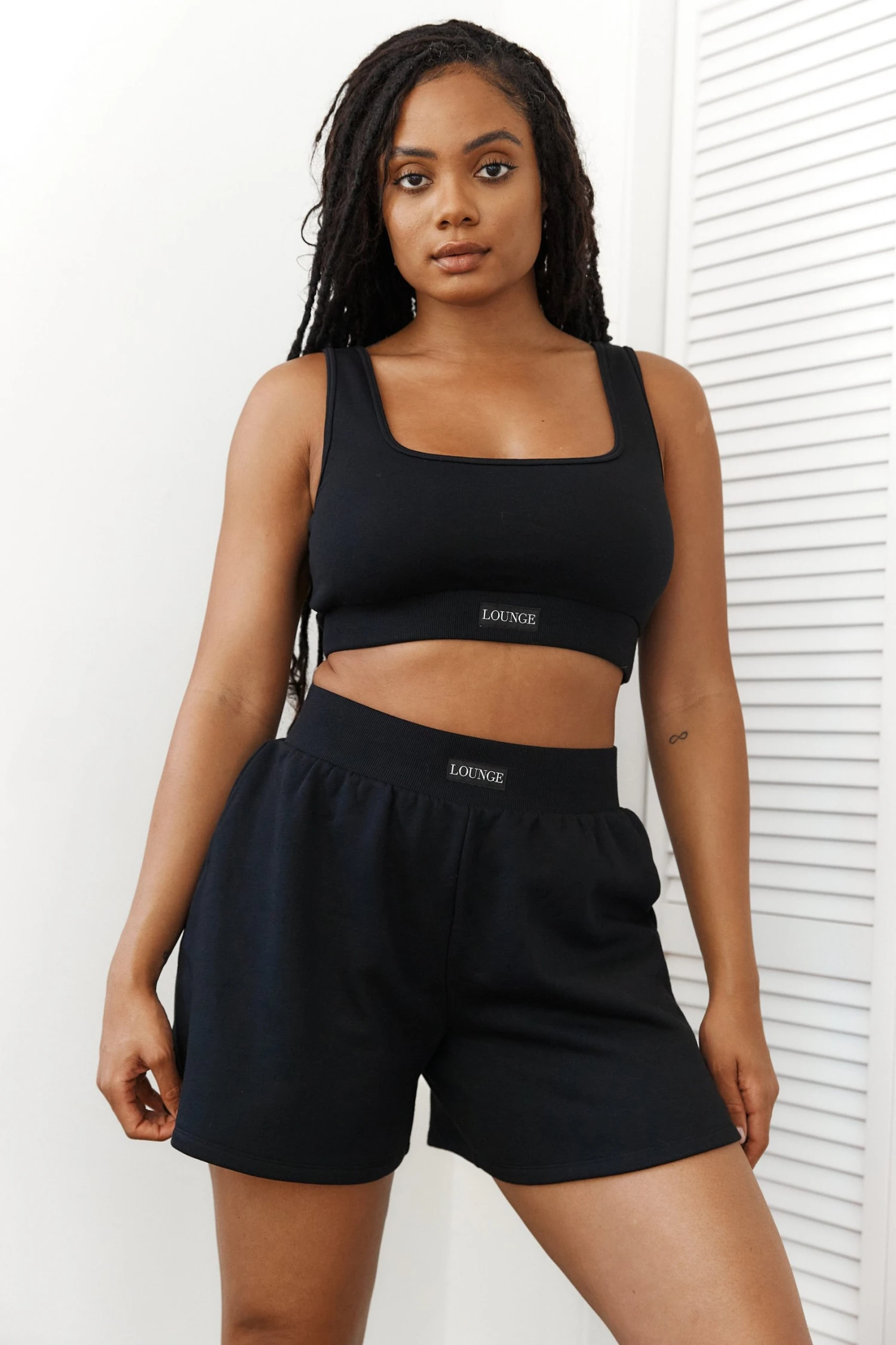 Lounge Underwear Essential Crop Top (Set) - Black 7 Lounge Underwear Essential Crop Top (Set) - Black