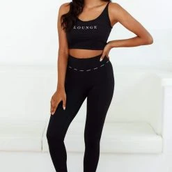 Lounge Underwear Minimal Crop Top (Set) - Black Bestsellers
