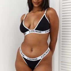 Lounge Underwear BH Ohne Bügel Sets Bamboo Triangle Bra (Set) - Black & White