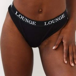 Lounge Underwear Bügel-BH Sets Ultra Comfort Ribbed Thong (Set) - Black