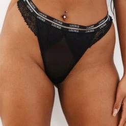 Lounge Underwear String Und Slip Vogue Balcony Thong - Black 12 Lounge Underwear String Und Slip Vogue Balcony Thong - Black