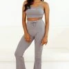 Lounge Underwear Outlet Ribbed Crop Top (Set) - Charcoal
