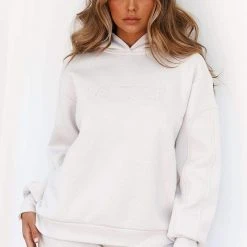 Lounge Underwear Basic Oversized Hoodie - Cream Tops Und Hoodys