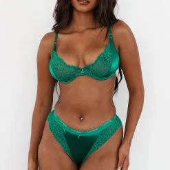 Lounge Underwear Sustainable Silk Balcony Bra (Set) - Emerald Bügel-BH Sets