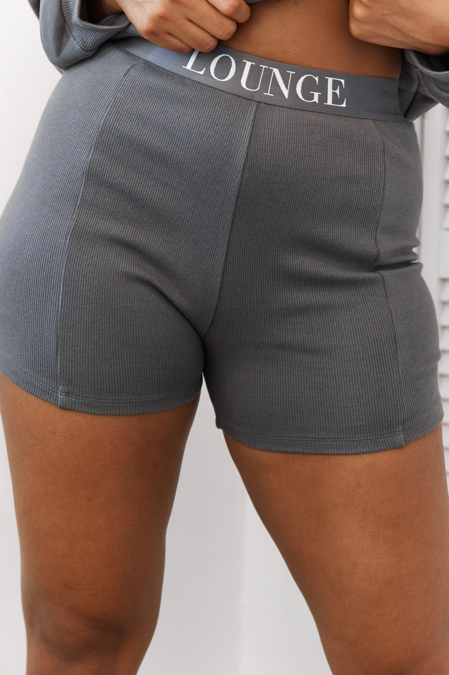 Lounge Underwear Essential Ribbed Shorts - Charcoal 3 Lounge Underwear Essential Ribbed Shorts - Charcoal