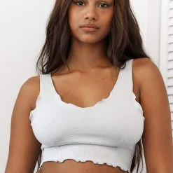 Lounge Underwear Ruffle Pyjama Cami Top - Frost Schlaf