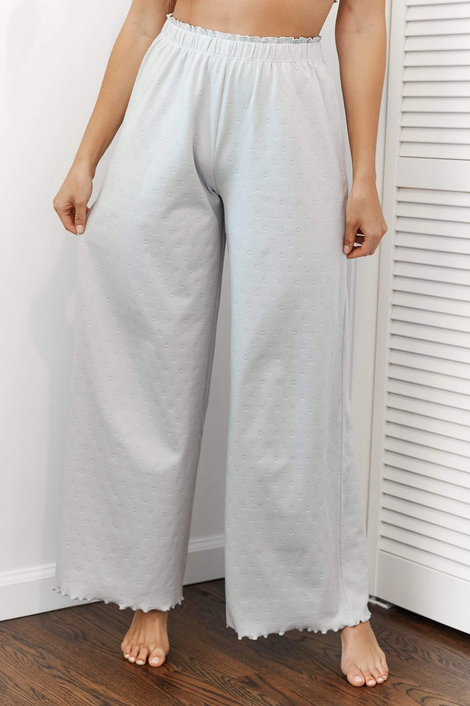 Lounge Underwear Schlaf Ruffle Pyjama Trousers - Frost 7 Lounge Underwear Schlaf Ruffle Pyjama Trousers - Frost