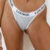 Lounge Underwear Bamboo Triangle Thong - Grey 2 Lounge Underwear Bamboo Triangle Thong - Grey