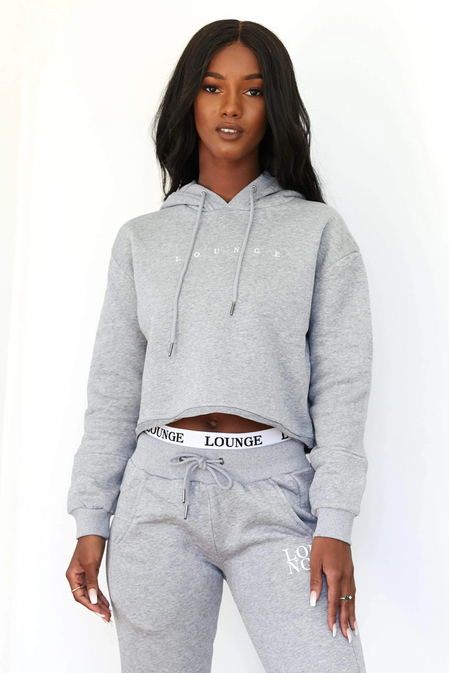 Lounge Underwear Cropped Hoodie - Grey Tops Und Hoodys 3 Lounge Underwear Cropped Hoodie - Grey Tops Und Hoodys