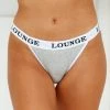 Lounge Underwear Bamboo Triangle Briefs - Grey String Und Slip