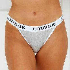 Lounge Underwear Bamboo Triangle Briefs - Grey String Und Slip