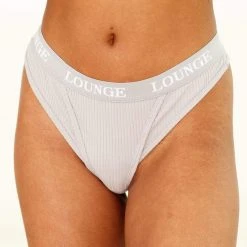 Lounge Underwear String Und Slip Ultra Comfort Ribbed Thong - Grey 12 Lounge Underwear String Und Slip Ultra Comfort Ribbed Thong - Grey