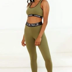 Lounge Underwear Reborn Bralette (Set) - Khaki Leggings Sets