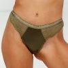 Lounge Underwear Outlet Silk Balcony Thong - Khaki 1 Lounge Underwear Outlet Silk Balcony Thong - Khaki