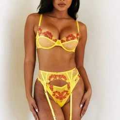 Lounge Underwear Leah Intimates Bra (Set) - Yellow Lace