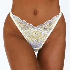 Lounge Underwear Outlet Outlet Luxe Balcony Thong - Lemon