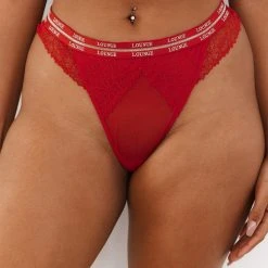Lounge Underwear Vogue Balcony Thong - Maroon String Und Slip
