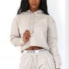 Lounge Underwear Tops Und Hoodys Cropped Hoodie - Mink 2 Lounge Underwear Tops Und Hoodys Cropped Hoodie - Mink