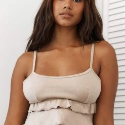 Lounge Underwear Frill Pyjama Cami Top - Mink Schlaf 14 Lounge Underwear Frill Pyjama Cami Top - Mink Schlaf