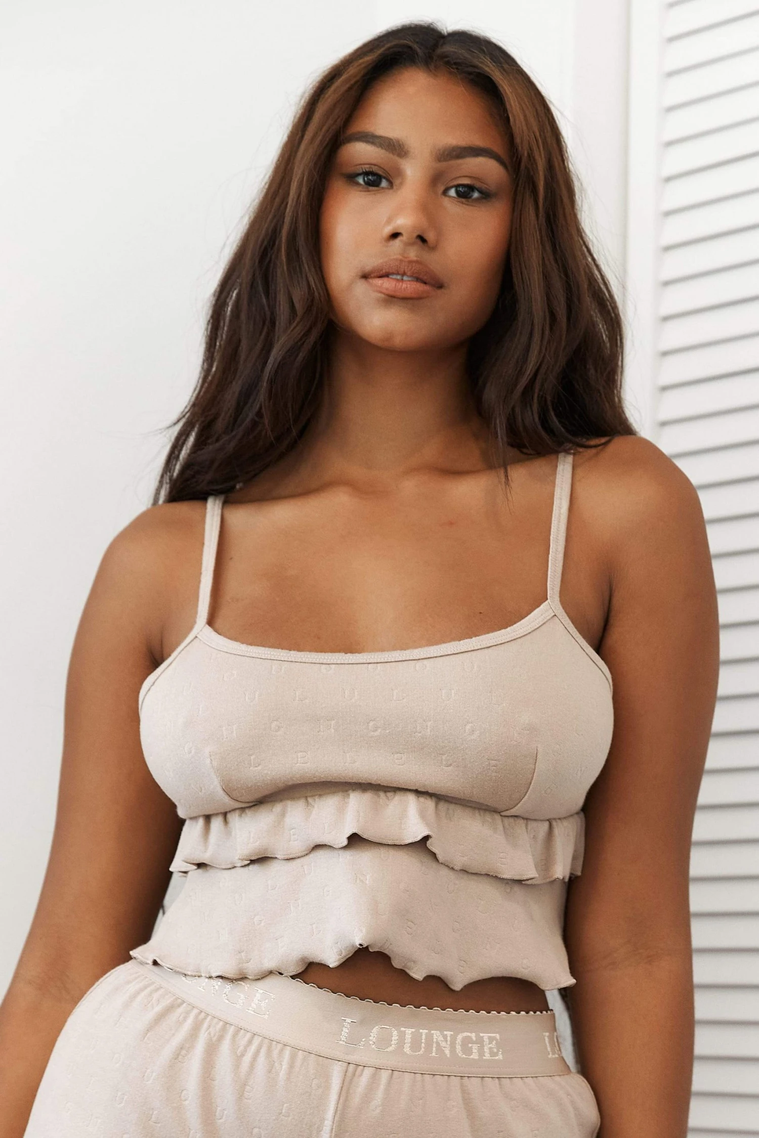 Lounge Underwear Frill Pyjama Cami Top - Mink Schlaf 7 Lounge Underwear Frill Pyjama Cami Top - Mink Schlaf