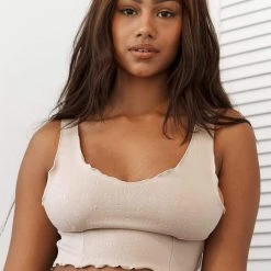 Lounge Underwear Schlaf Ruffle Pyjama Cami Top - Mink 15 Lounge Underwear Schlaf Ruffle Pyjama Cami Top - Mink