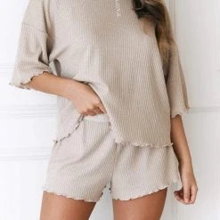 Lounge Underwear Soft Waffle Pyjama Shorts - Mink Schlaf 10 Lounge Underwear Soft Waffle Pyjama Shorts - Mink Schlaf