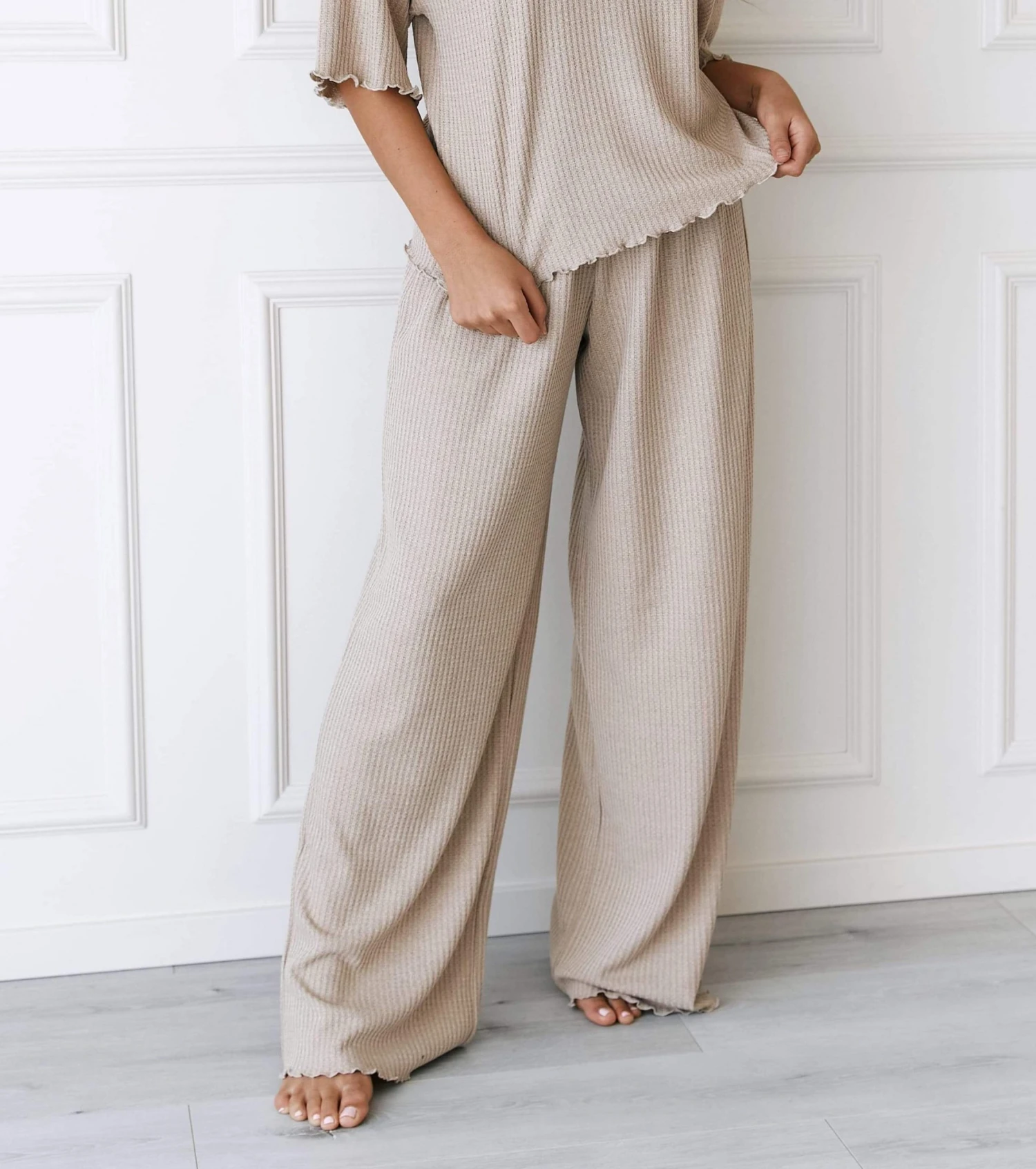 Lounge Underwear Soft Waffle Pyjama Trousers - Mink Schlaf 5 Lounge Underwear Soft Waffle Pyjama Trousers - Mink Schlaf