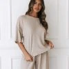 Lounge Underwear Soft Waffle Pyjama Top - Mink 2 Lounge Underwear Soft Waffle Pyjama Top - Mink