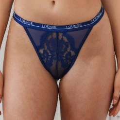 Lounge Underwear Blossom Balcony Thong - Navy