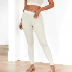 Lounge Underwear Leggings Sets Soft Chic Ribbed Leggings - Oatmeal